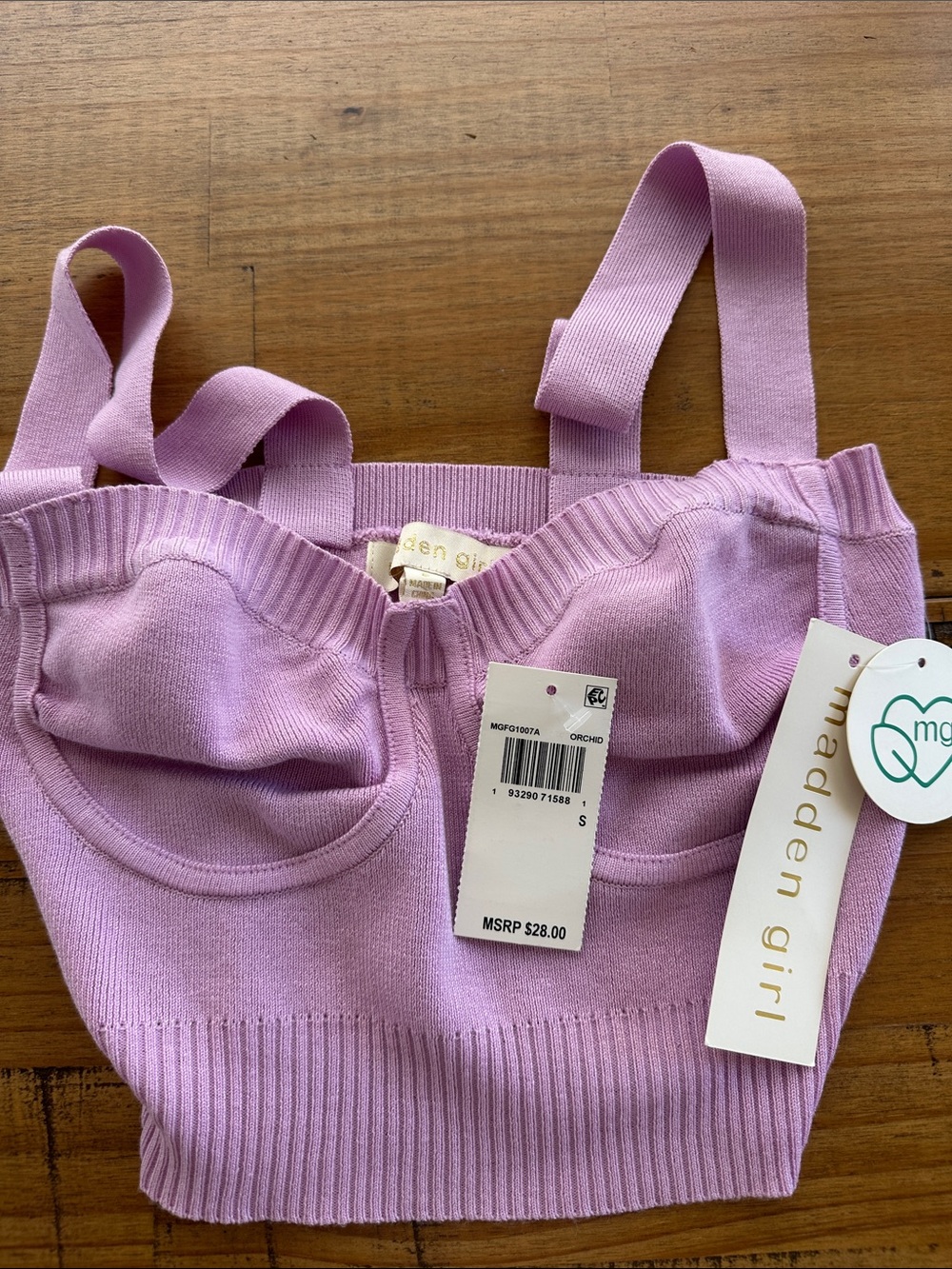 Madden Girl Orchid Knit Bralette Tank - Light Purple